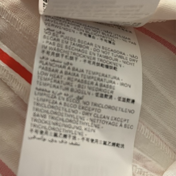 Bimba Y Lola Red White Striped Midi Dress size M‎ Linen 4th of July Patriotic - Picture 8 of 9